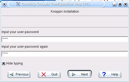 inserisci password primo utente