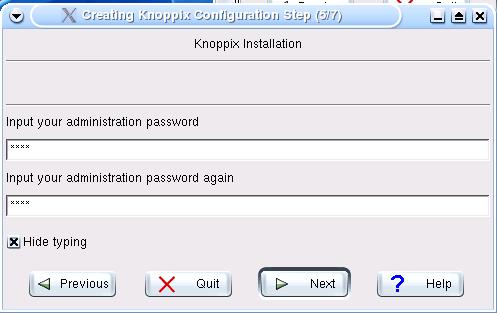 Inserire la password di root